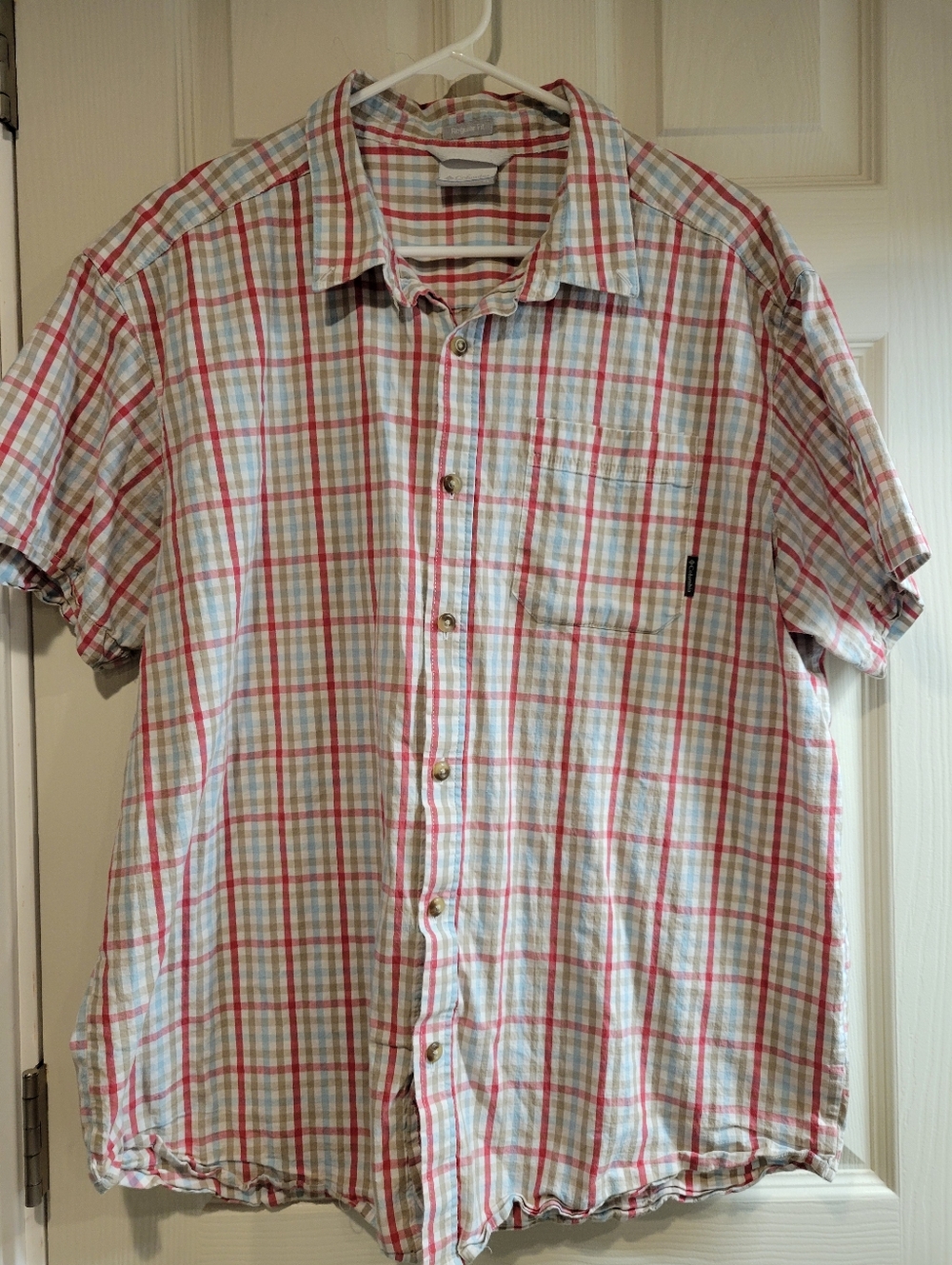 COLUMBIA Men's XL Rapid Rivers II Short Sleeve Shirt Plaid Button Down Regular